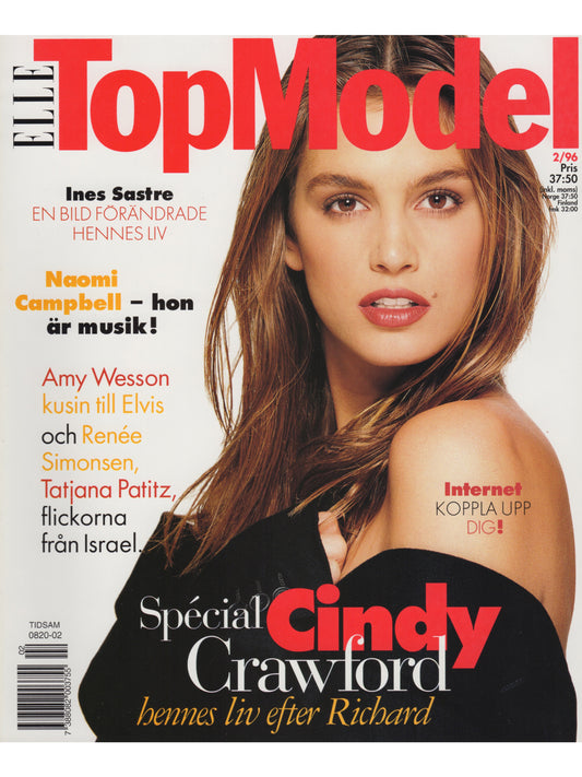 ELLE TOP MODEL No. 9 2/1996 Cindy Crawford Swedish Edition