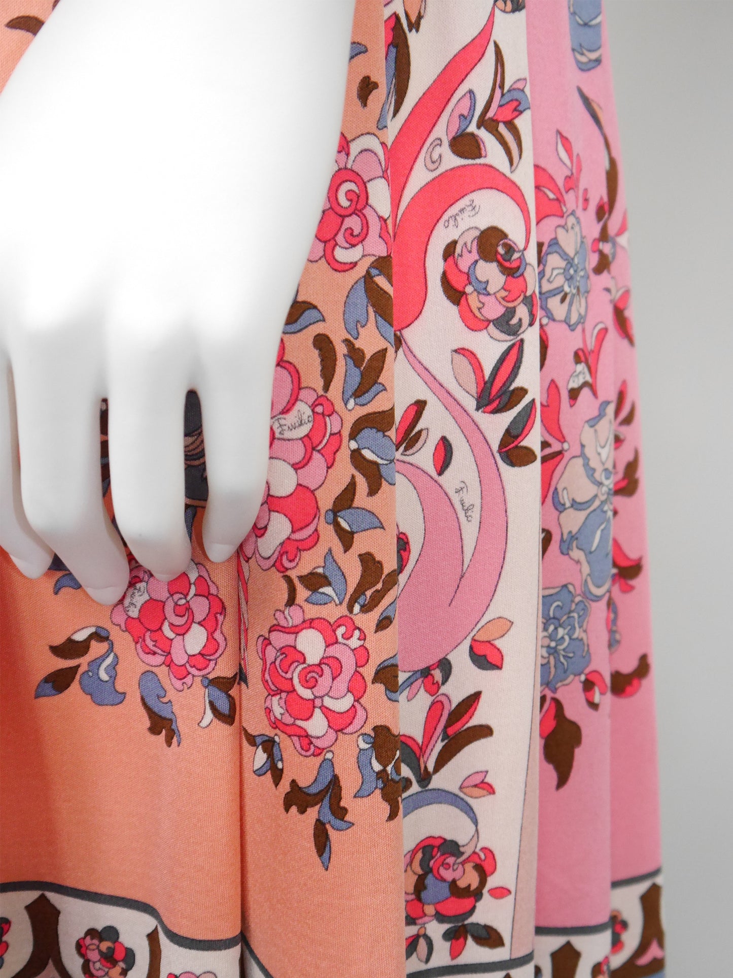 EMILIO PUCCI 1960s Vintage Signature Print Silk Jersey Dress Size XS