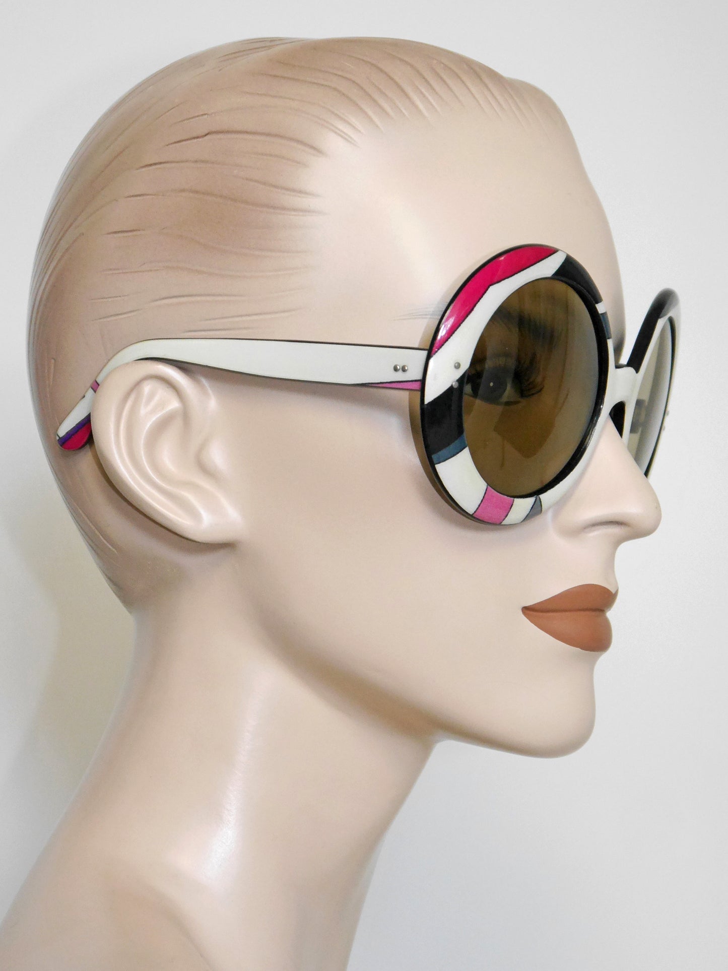 EMILIO PUCCI 1960s Vintage Round Oversized Sunglasses
