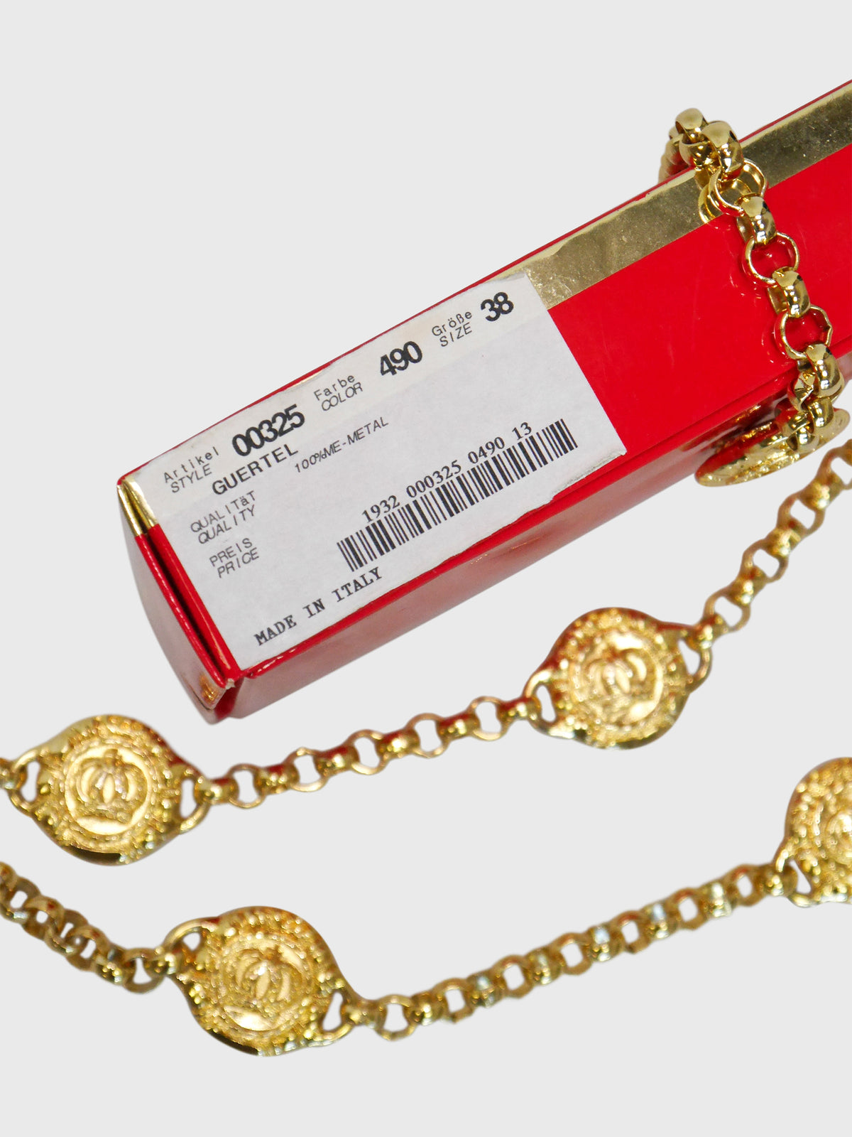 ESCADA Vintage 1990s Gold-Tone Double-Row Coin Chain Belt / Necklace Size S-M