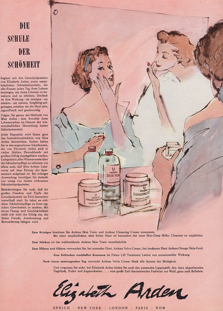 ELIZABETH ARDEN 1954 Vintage Print Advertisement Beauty Cosmetics