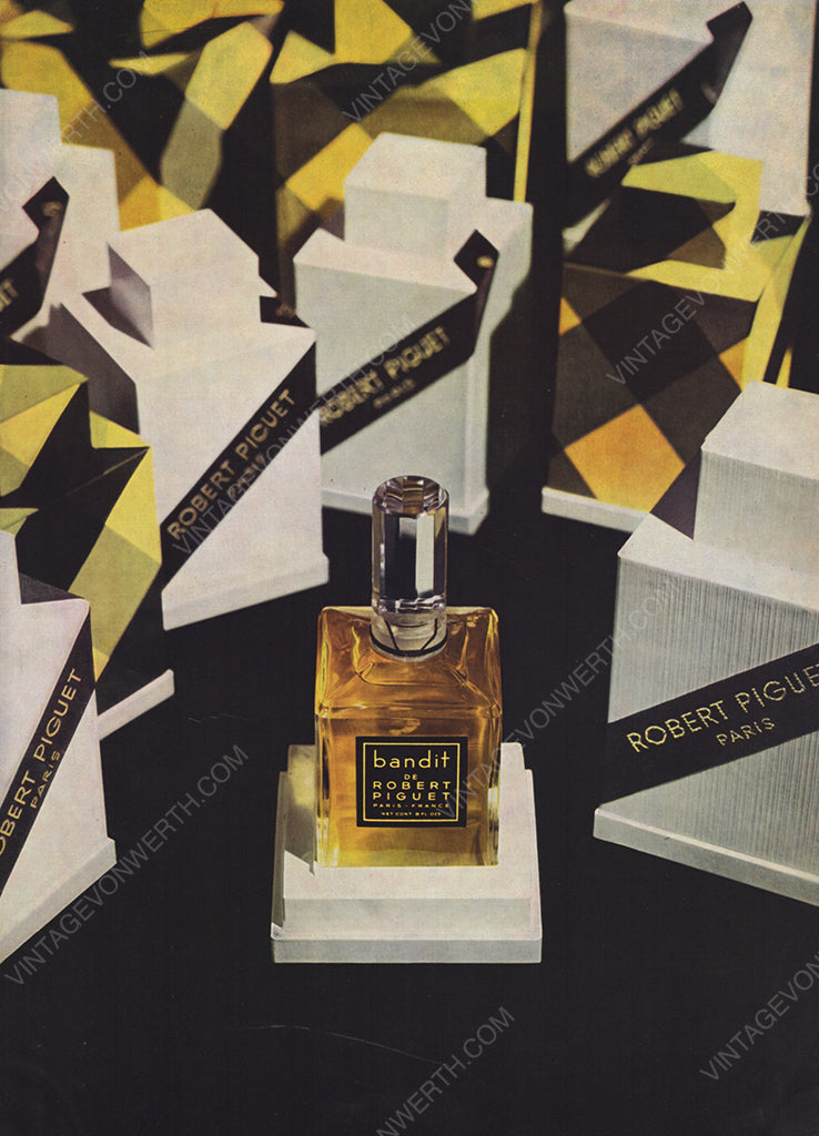 ROBERT PIGUET 1954 Vintage Advertisement 1950s Bandit Perfume Print Ad