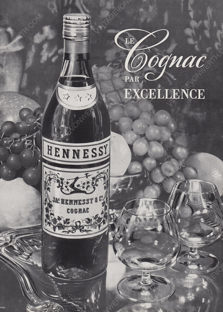 HENNESSY 1954 Vintage Print Advertisement Cognac Drinks