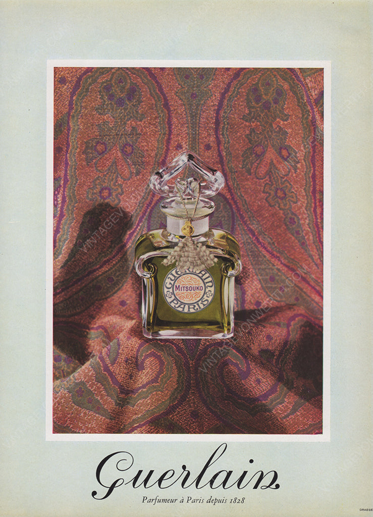 GUERLAIN 1955 Vintage Print Advertisement Perfume Parfum Magazine Ad