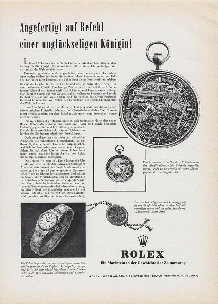 ROLEX 1955 Vintage Print Advertisement Luxury Watches Magazine Ad