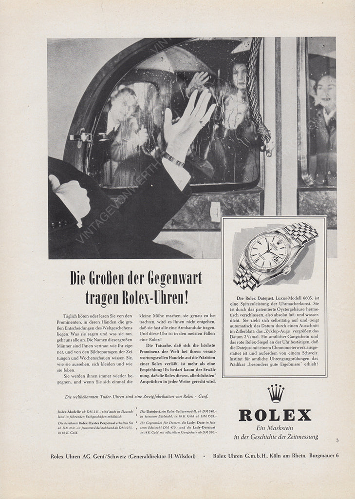 ROLEX 1956 Vintage Print Advertisement Luxury Watches Magazine Ad