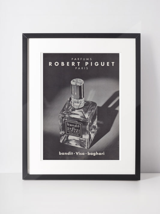 ROBERT PIGUET 1959 Vintage Advertisement 1950s Bandit Perfume Print Ad