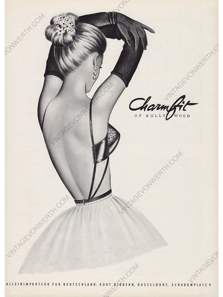 CHARMFIT OF HOLLYWOOD 1960 Vintage Advertisement 1960s Lingerie Print Ad
