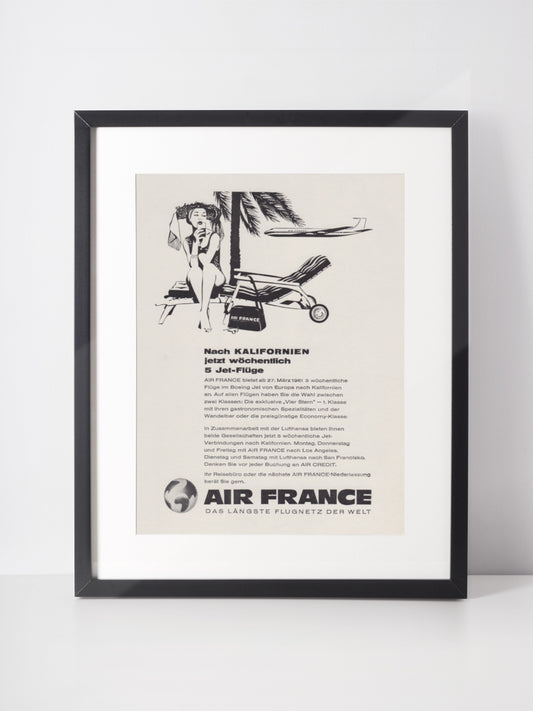 AIR FRANCE 1961 Vintage Print Advertisement Tourism Travel Aviation Airline Magazine Ad