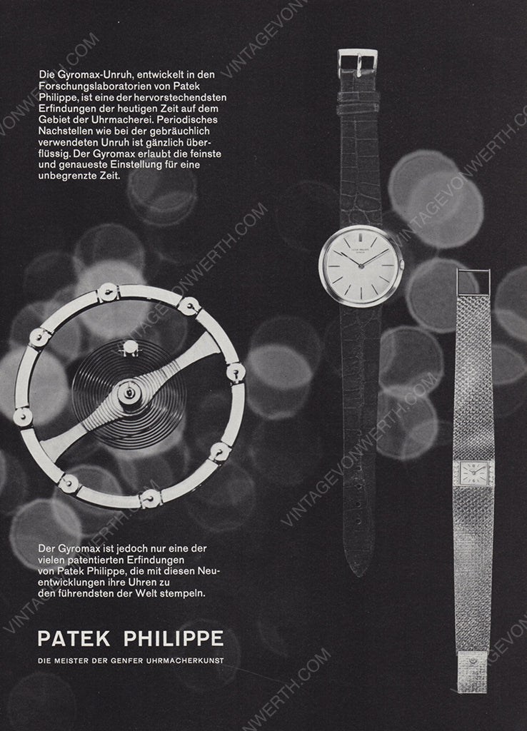 PATEK PHILIPPE 1964 Vintage Print Advertisement 1960s Luxury Watch Magazine Ad
