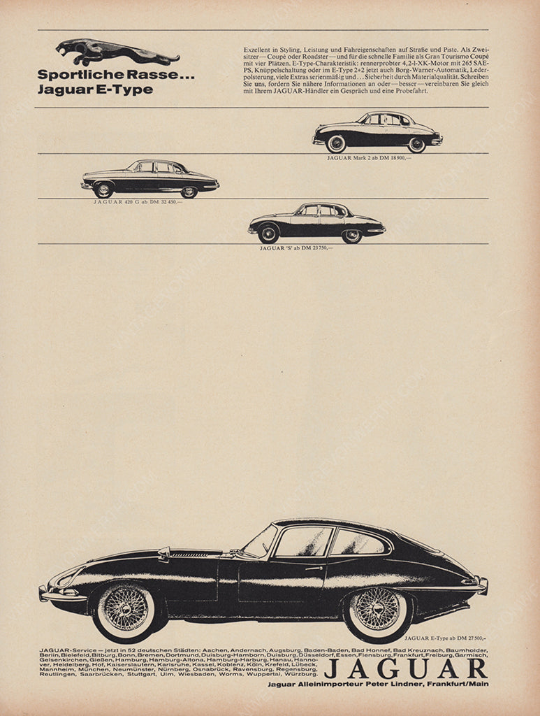 JAGUAR 1966 Vintage Print Advertisement 1960s Classic Car Magazine Ad E-Type