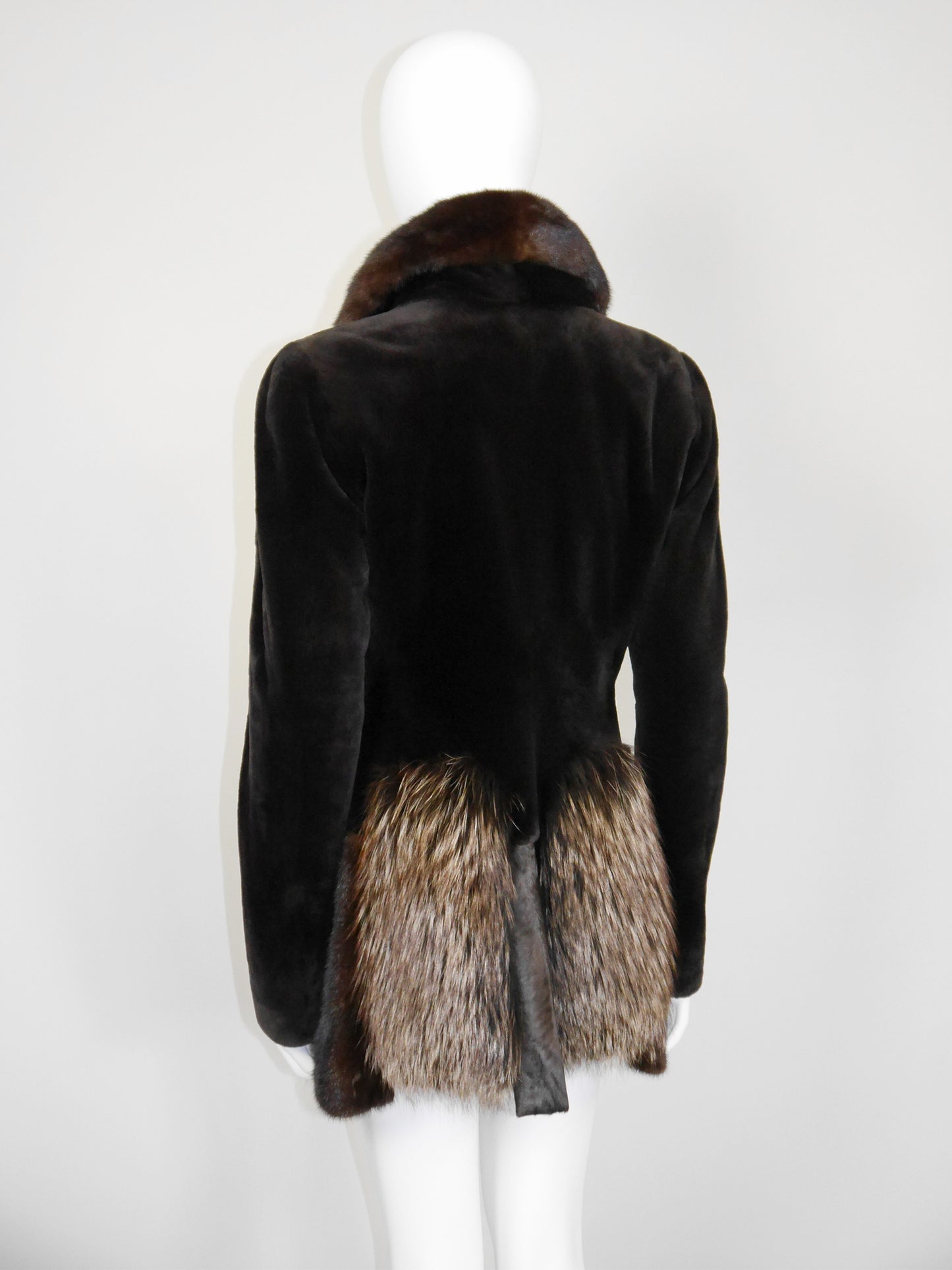 GIANFRANCO FERRÉ 2000s Vintage Sheared Mink Fur Jacket w/ Sculpted Collar Size XS-S