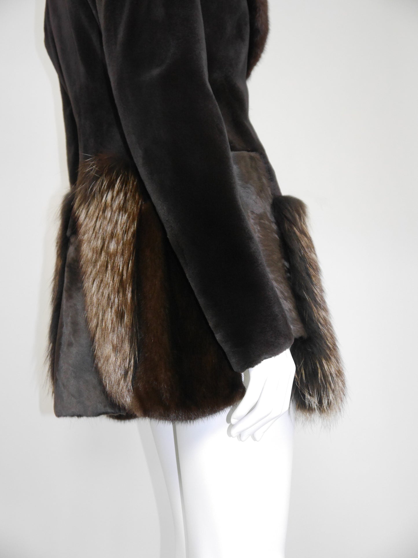 GIANFRANCO FERRÉ 2000s Vintage Sheared Mink Fur Jacket w/ Sculpted Collar Size XS-S