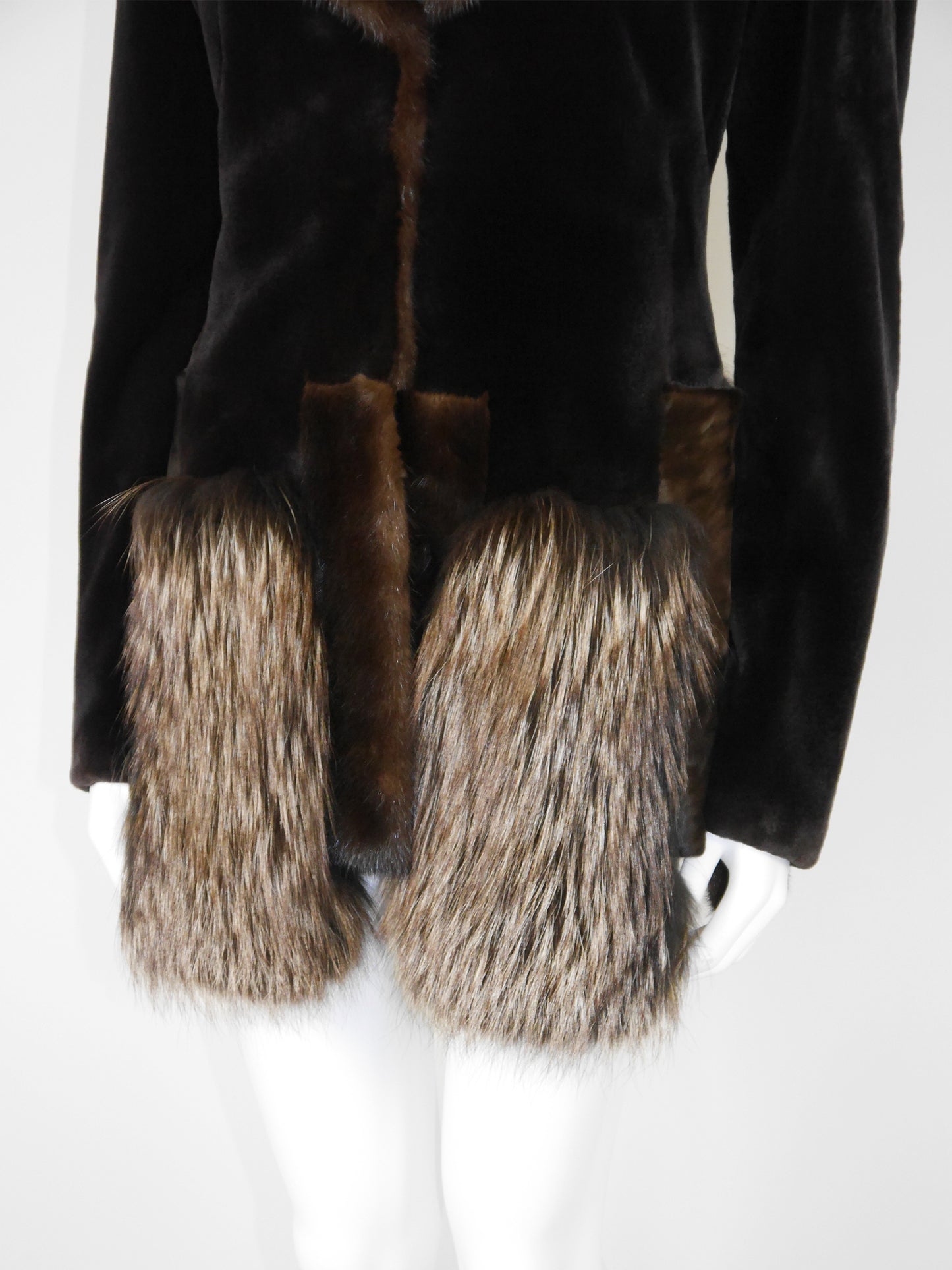 GIANFRANCO FERRÉ 2000s Vintage Sheared Mink Fur Jacket w/ Sculpted Collar Size XS-S