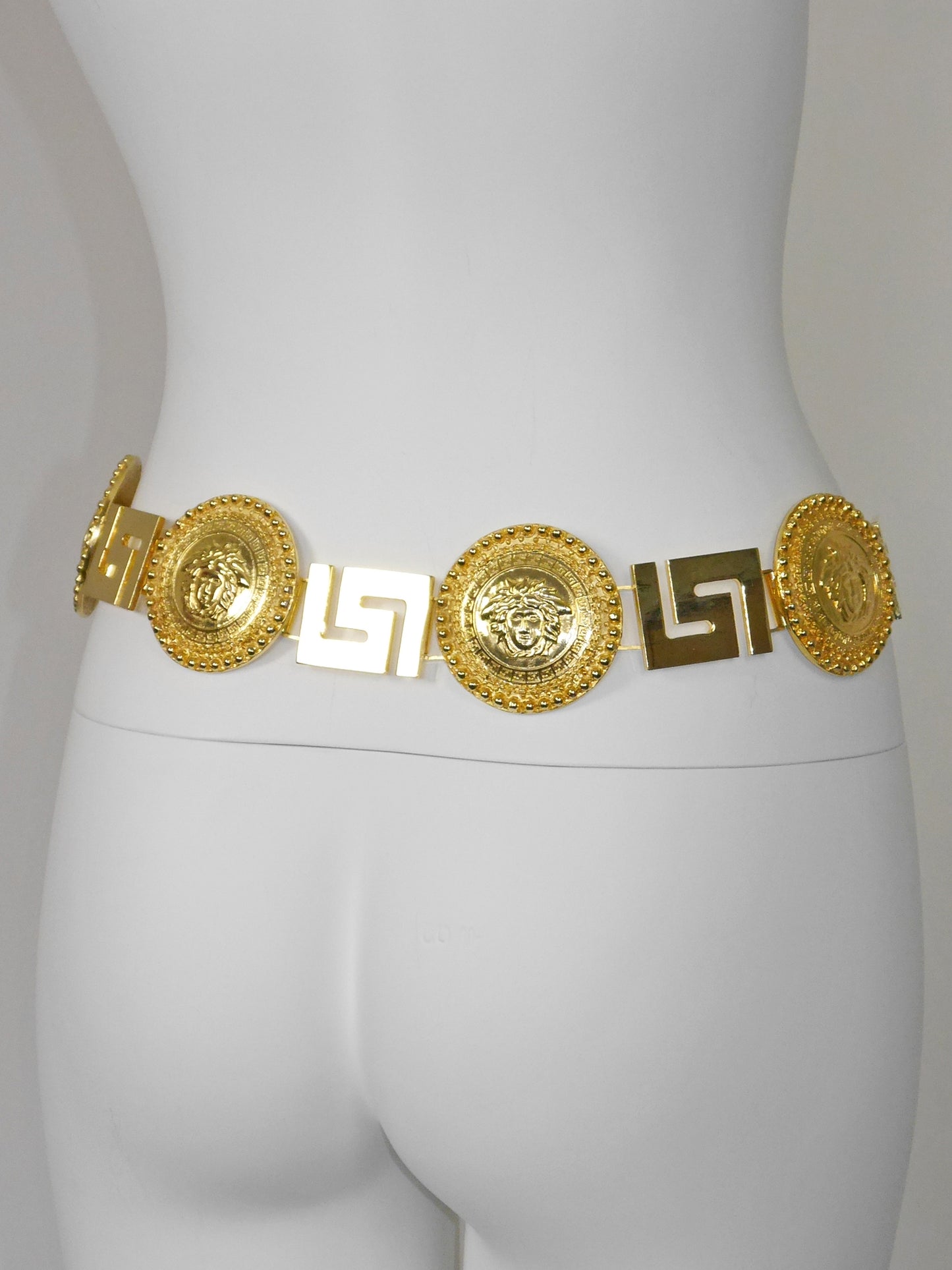 GIANNI VERSACE Spring 1993 Vintage Massive Oversized Medusa Head Belt Size S-M
