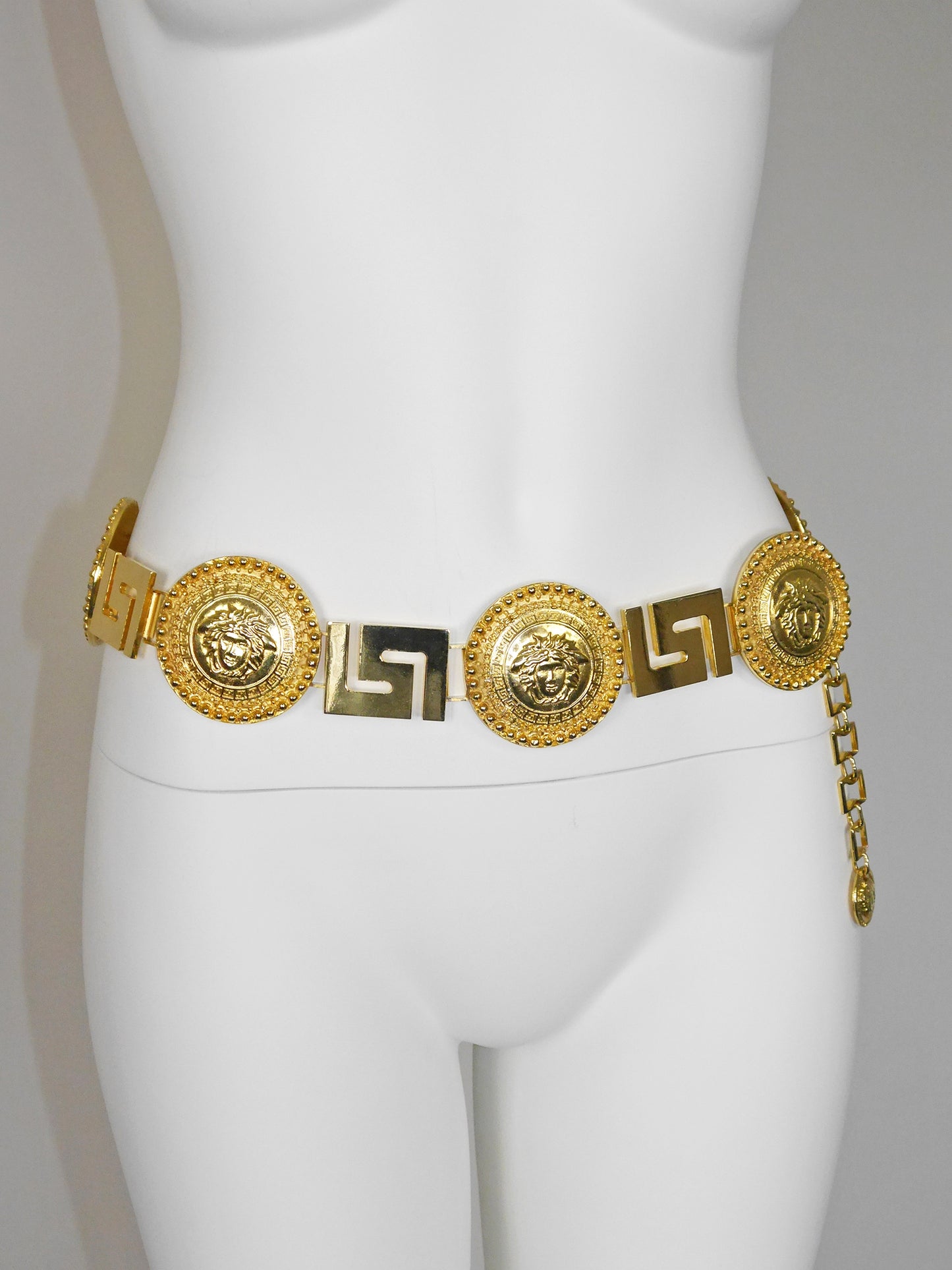 GIANNI VERSACE Spring 1993 Vintage Massive Oversized Medusa Head Belt Size S-M