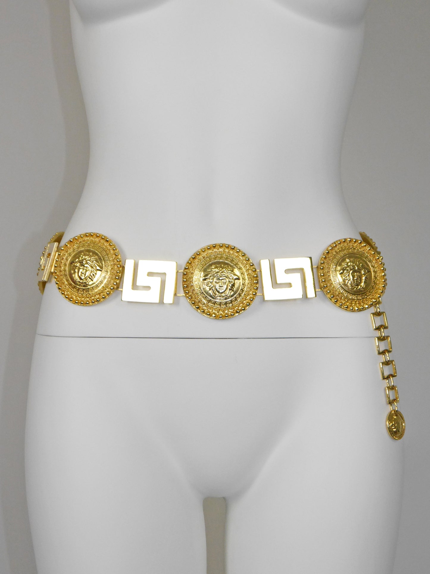 GIANNI VERSACE Spring 1993 Vintage Massive Oversized Medusa Head Belt Size S-M