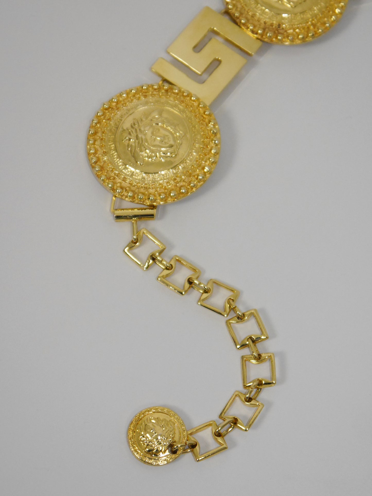 GIANNI VERSACE Spring 1993 Vintage Massive Oversized Medusa Head Belt Size S-M