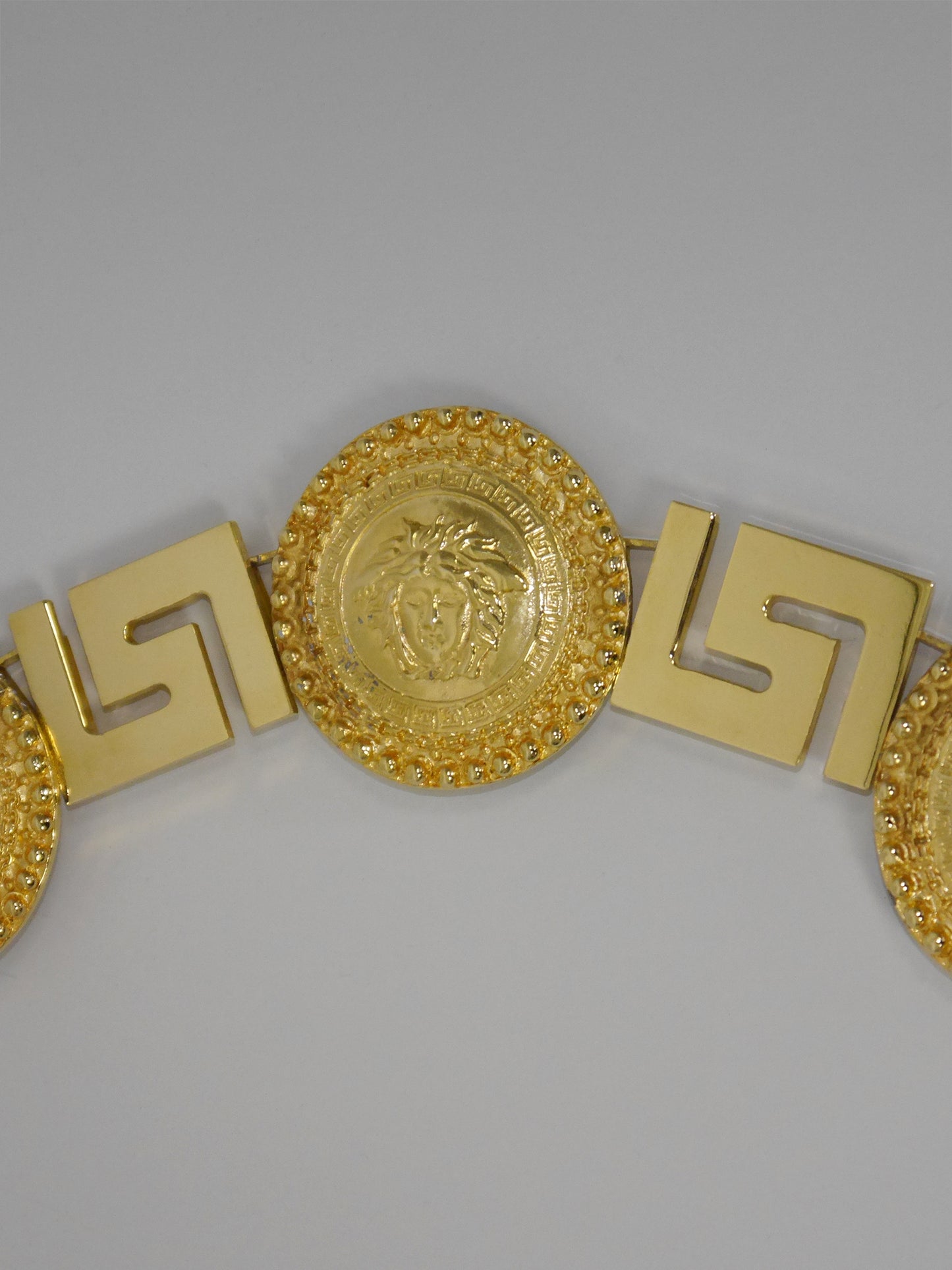 GIANNI VERSACE Spring 1993 Vintage Massive Oversized Medusa Head Belt Size S-M