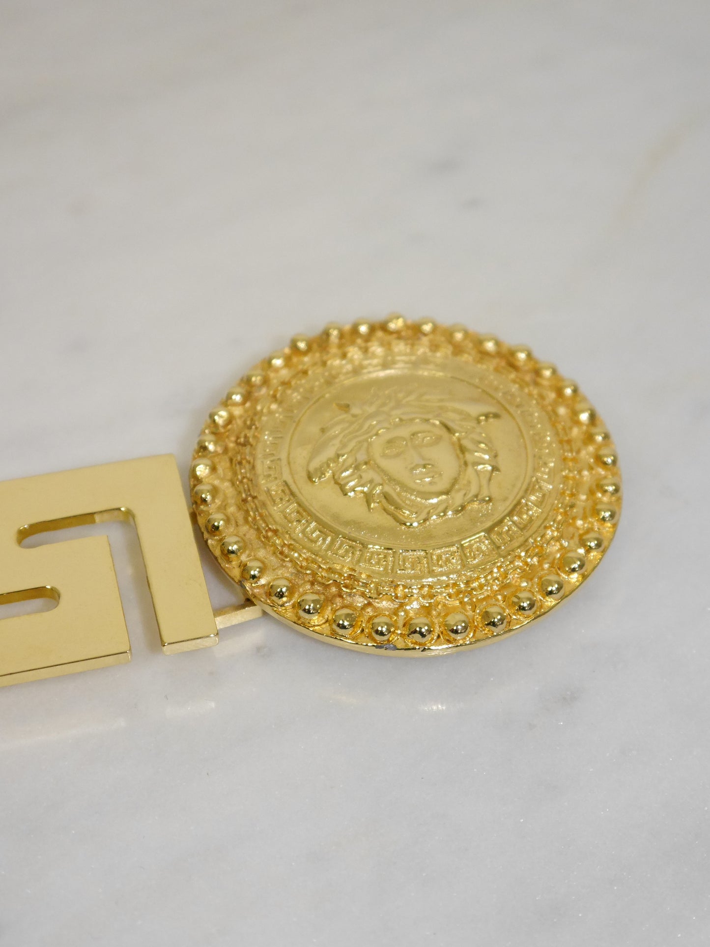 GIANNI VERSACE Spring 1993 Vintage Massive Oversized Medusa Head Belt Size S-M