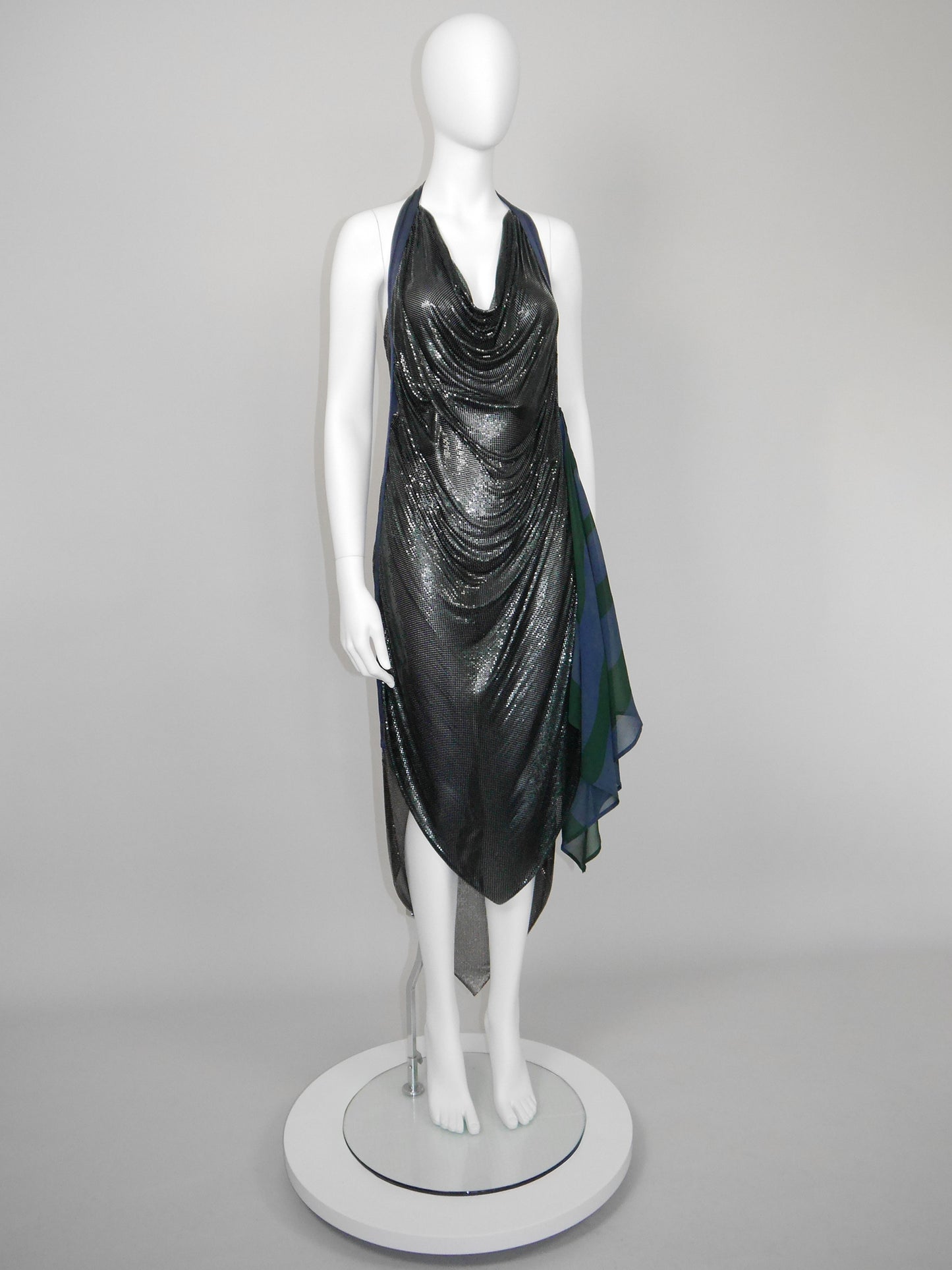 GIANNI VERSACE c. Spring 1984 Oroton Chainmail Halterneck Dress Size S