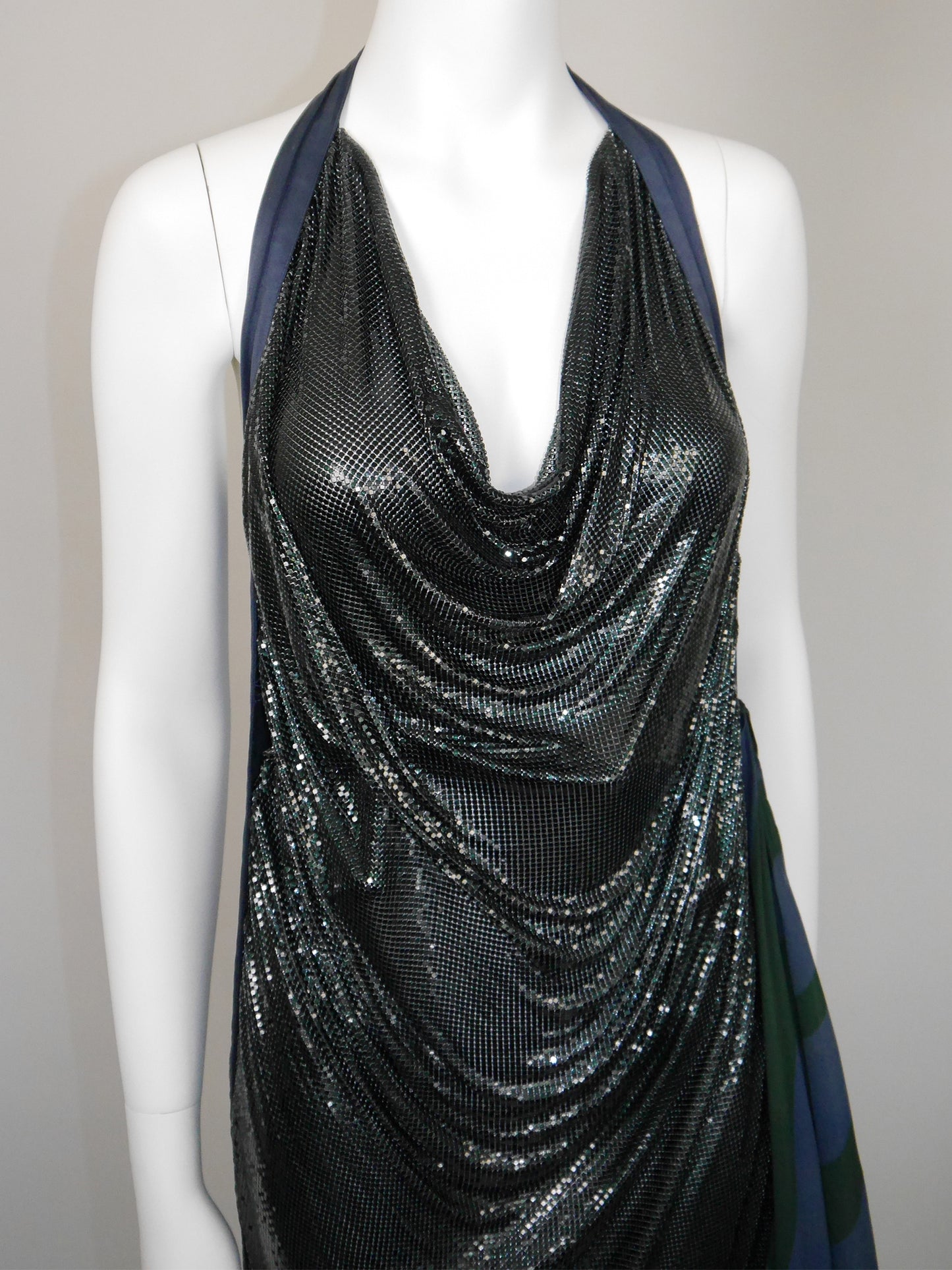 GIANNI VERSACE c. Spring 1984 Oroton Chainmail Halterneck Dress Size S