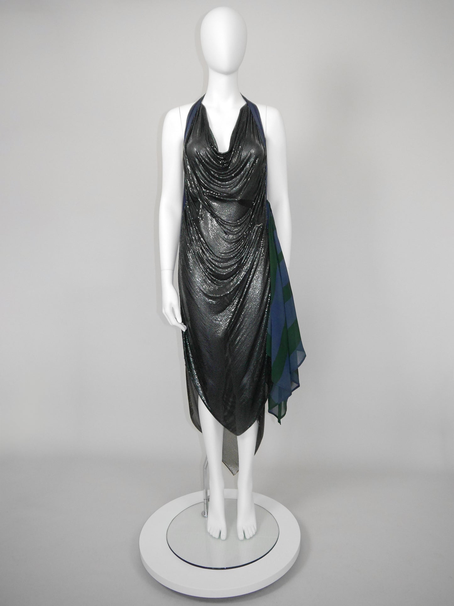 GIANNI VERSACE c. Spring 1984 Oroton Chainmail Halterneck Dress Size S