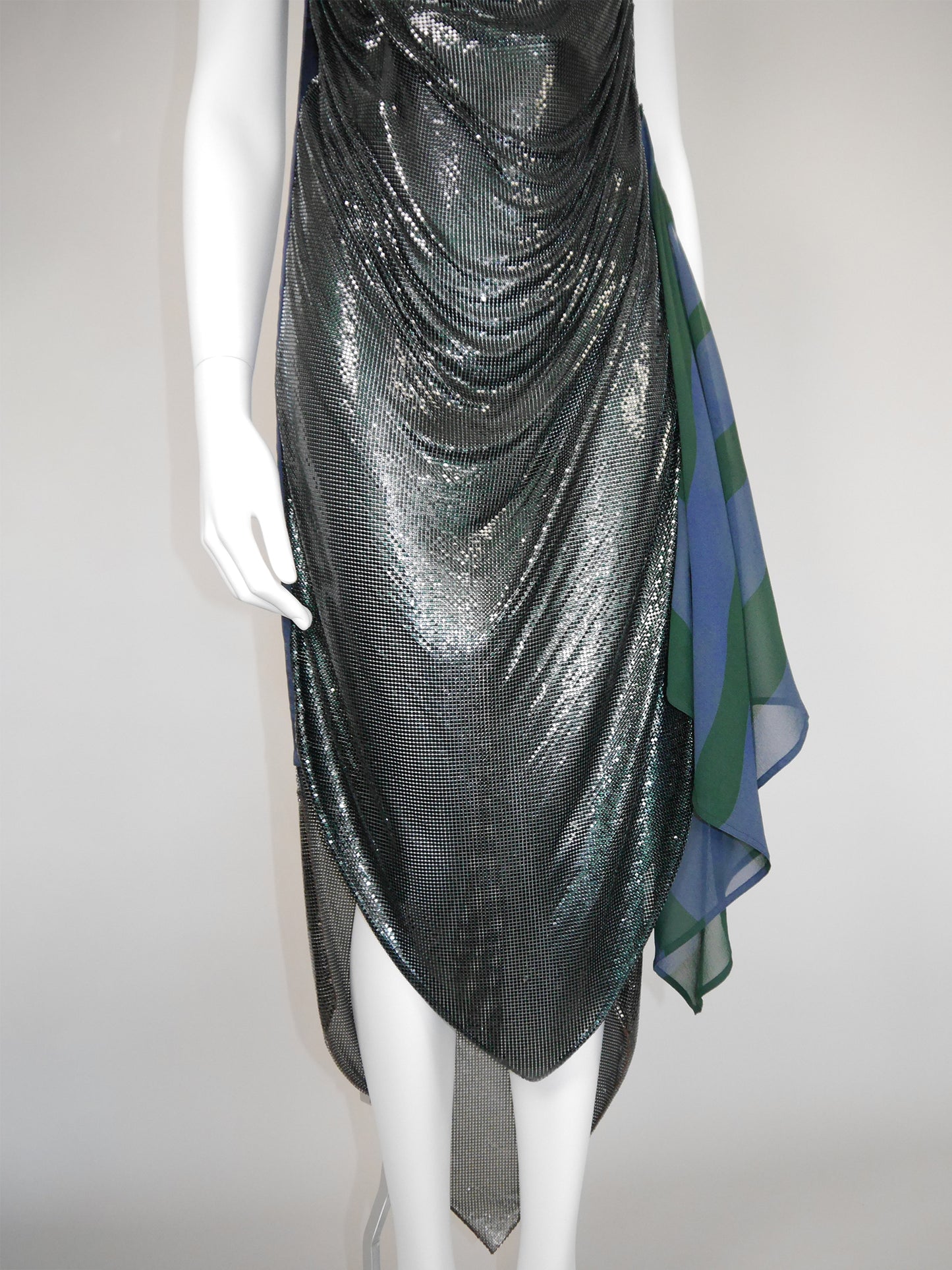 GIANNI VERSACE c. Spring 1984 Oroton Chainmail Halterneck Dress Size S