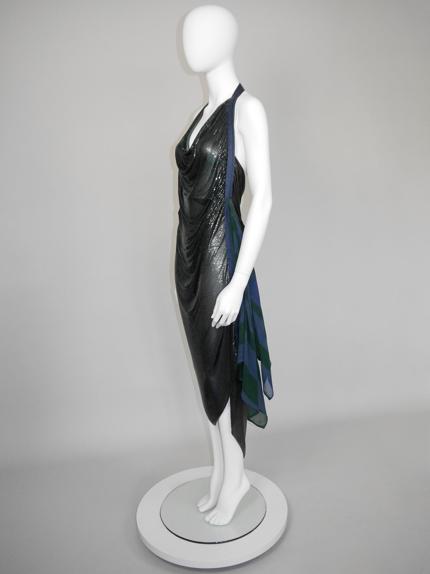 GIANNI VERSACE c. Spring 1984 Oroton Chainmail Halterneck Dress Size S