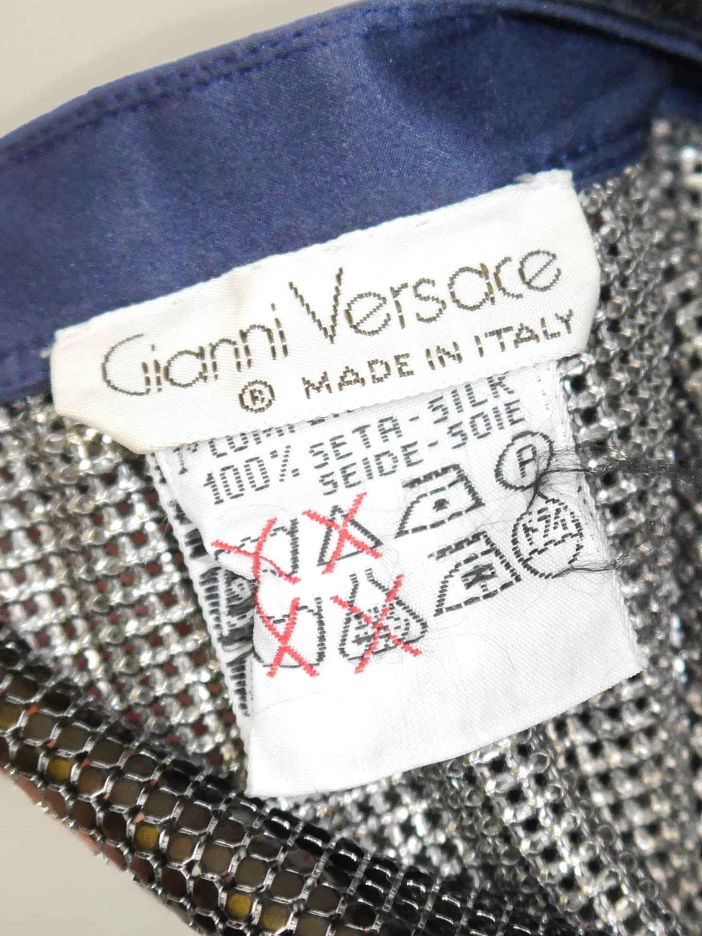 GIANNI VERSACE c. Spring 1984 Oroton Chainmail Halterneck Dress Size S