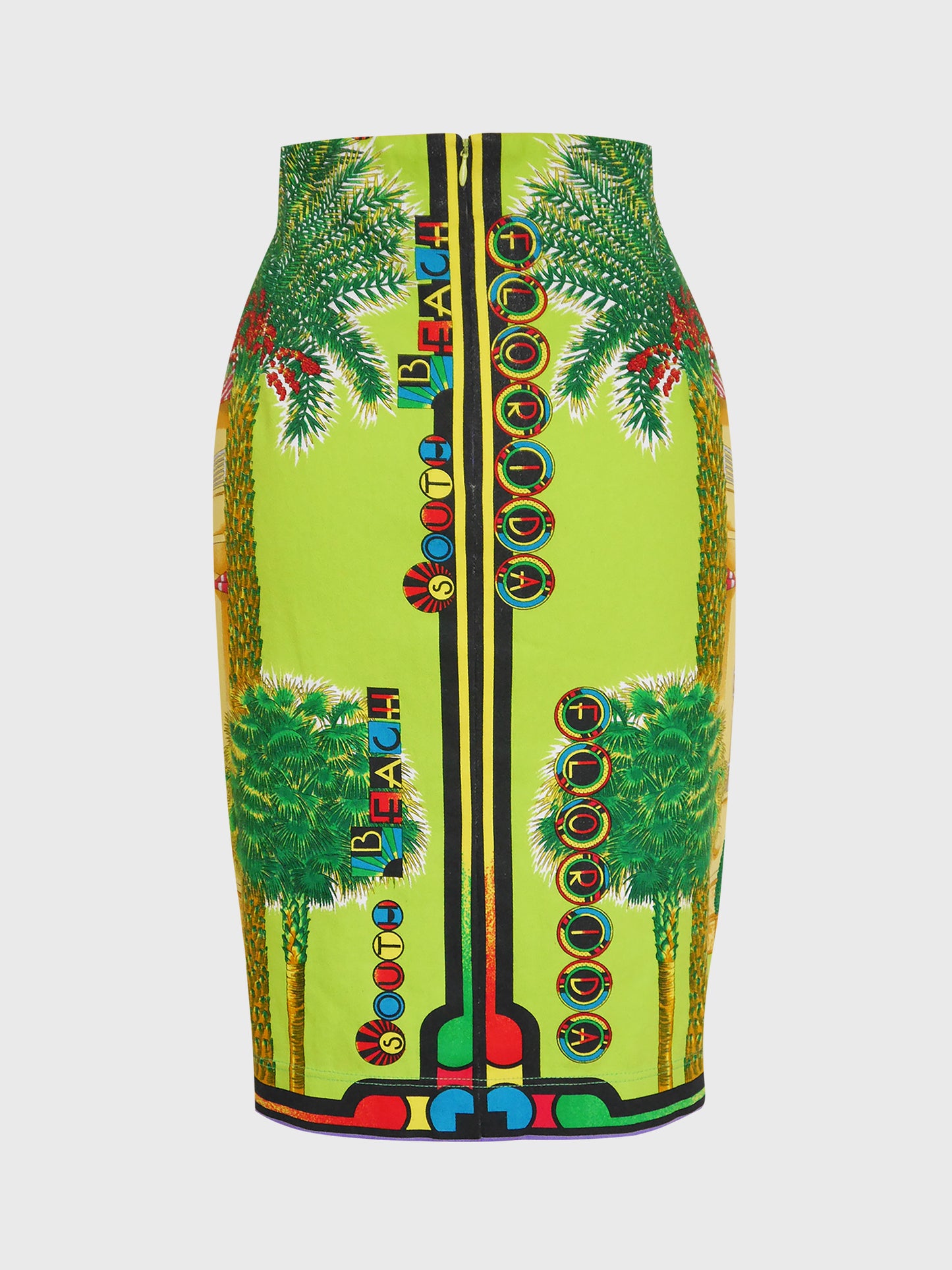 GIANNI VERSACE Spring 1993 Miami Collection Stretch Denim Skirt