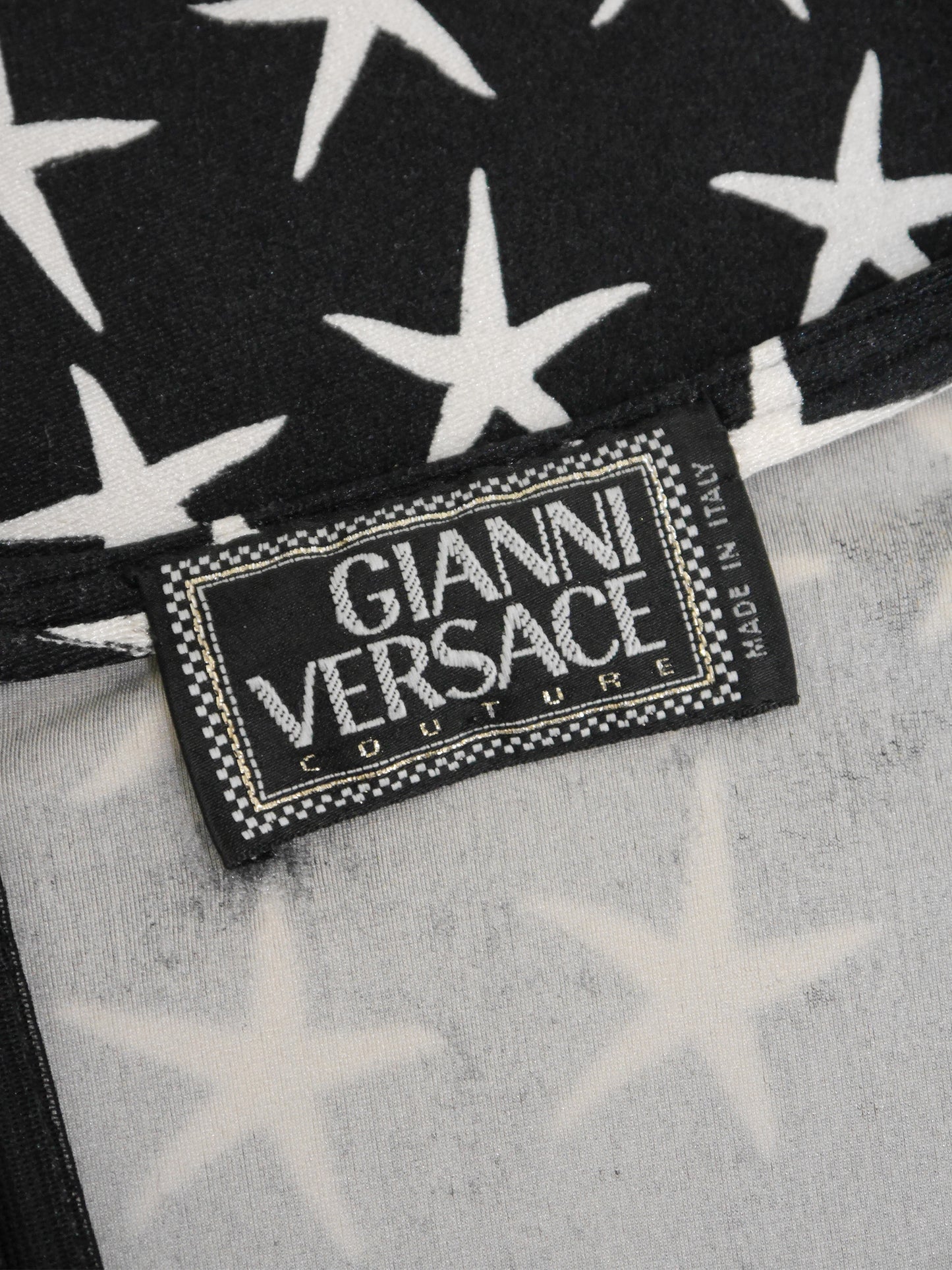 GIANNI VERSACE Spring 1996 Atelier Collection Vintage Starfish Bodycon Mini Dress Size S