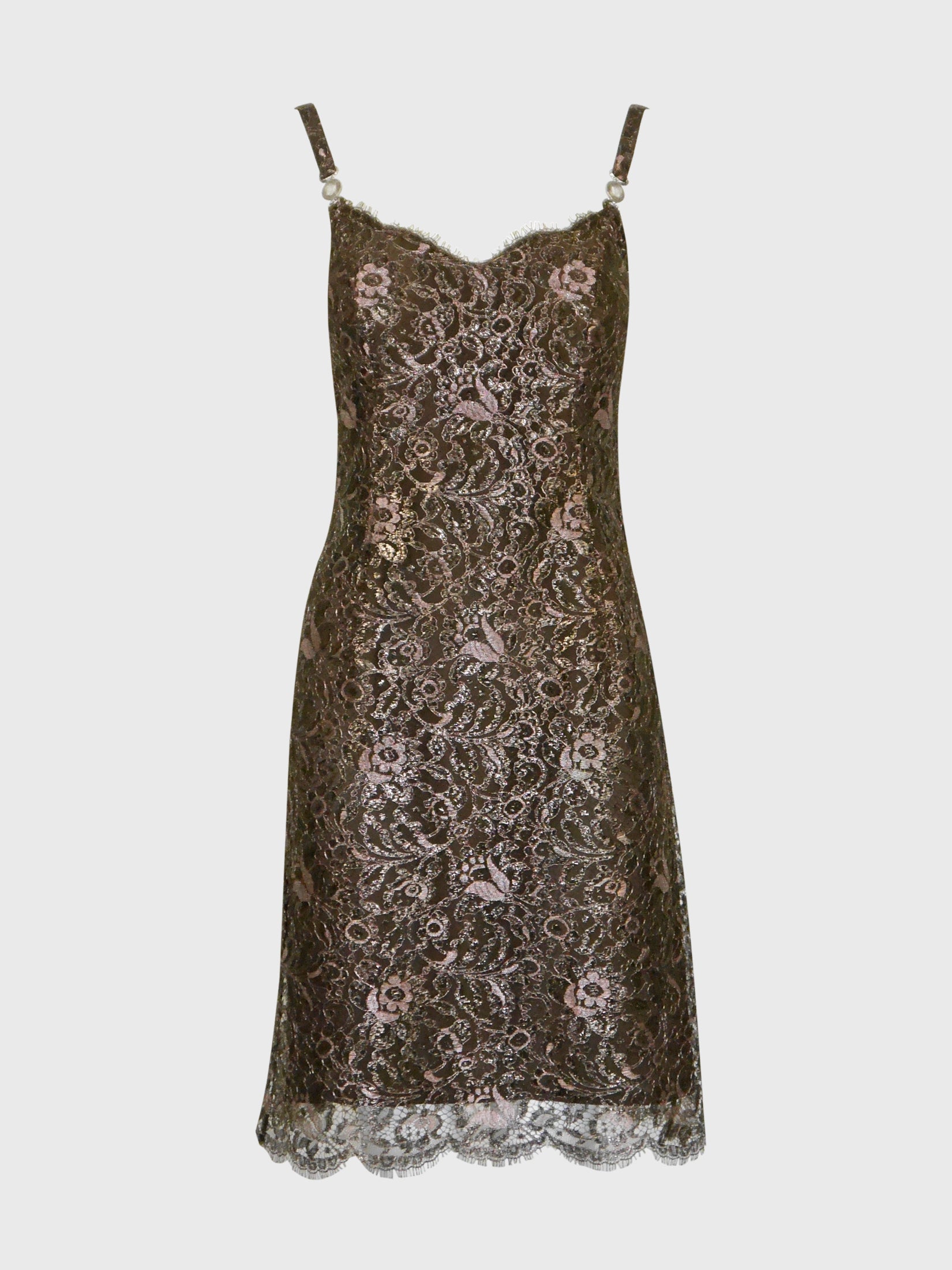 GIANNI VERSACE 1996 Vintage Metallic Brown Lace Evening Mini Dress w/ – VINTAGE VON WERTH GIANNI VERSACE 1996 Vintage Metallic Brown Lace Evening Mini Dress w/ – VINTAGE VON WERTH