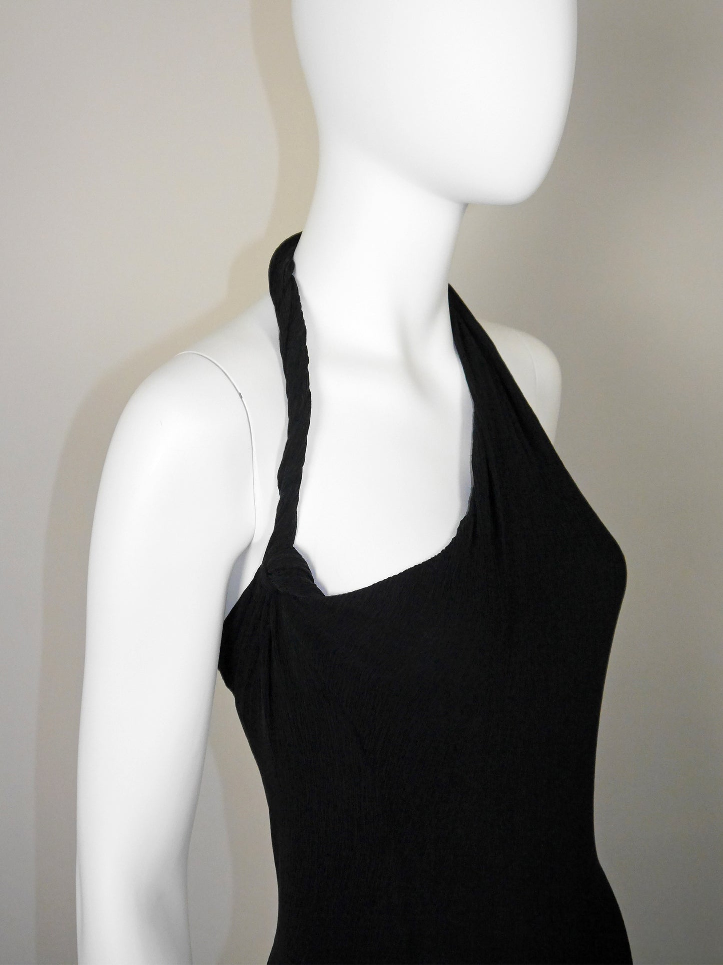 GIANNI VERSACE Couture 1990s 2000s Vintage Silk Maxi Evening Gown w/ High Back Slit Size S