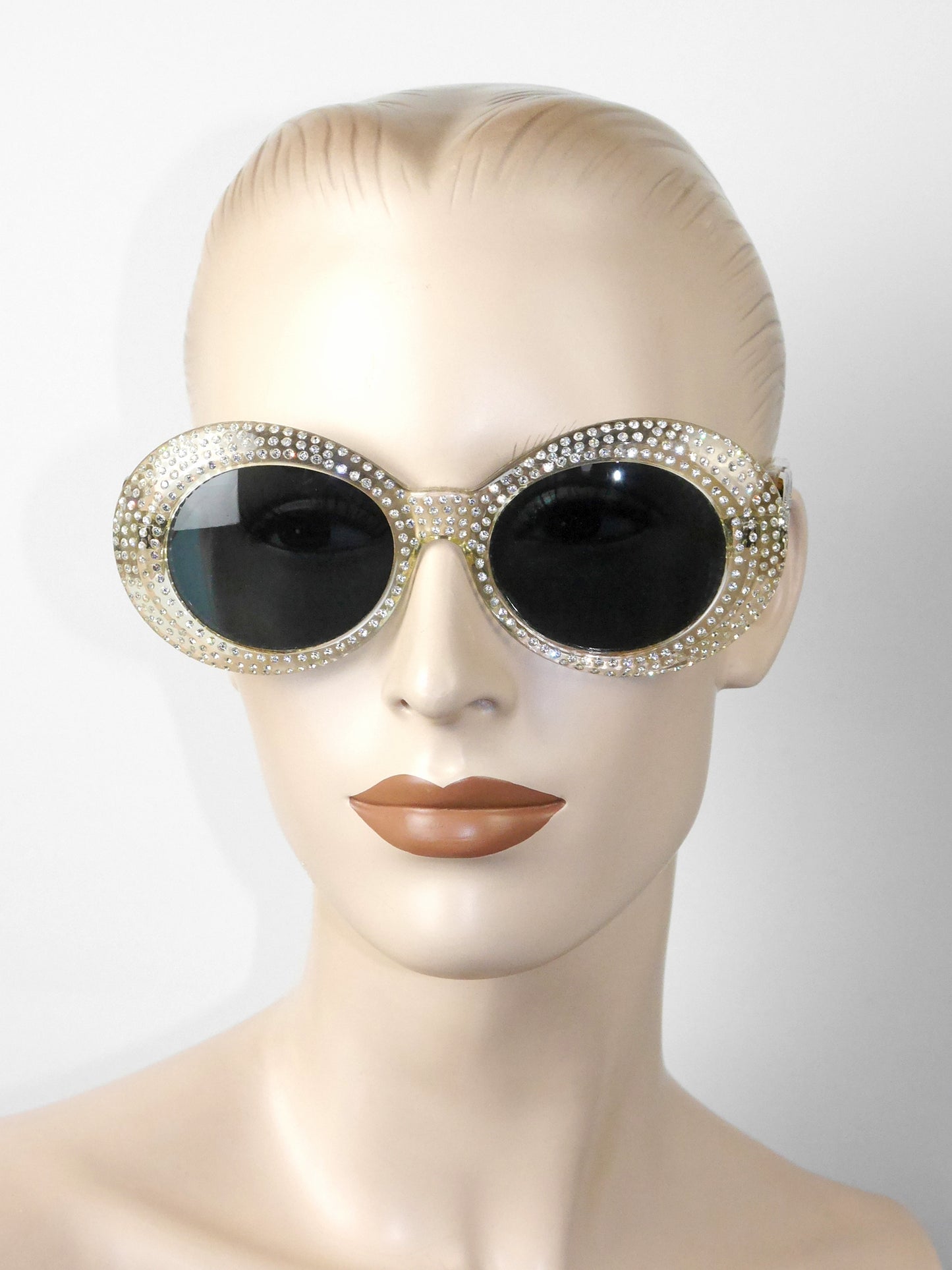 GIANNI VERSACE Fall 1996 Mod. 418F Col. 924 Vintage Medusa Sunglasses w/ Crystal Rhinestones