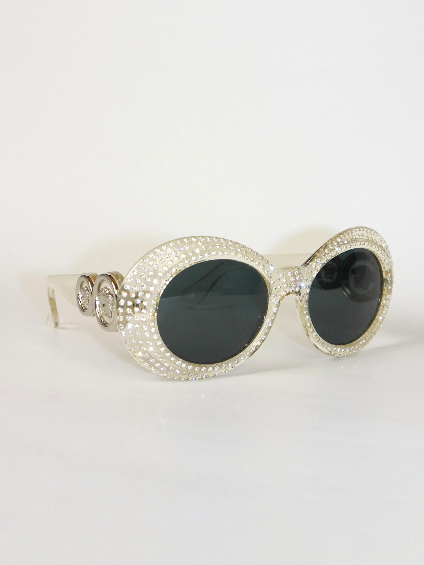 GIANNI VERSACE Fall 1996 Mod. 418F Col. 924 Vintage Medusa Sunglasses w/ Crystal Rhinestones