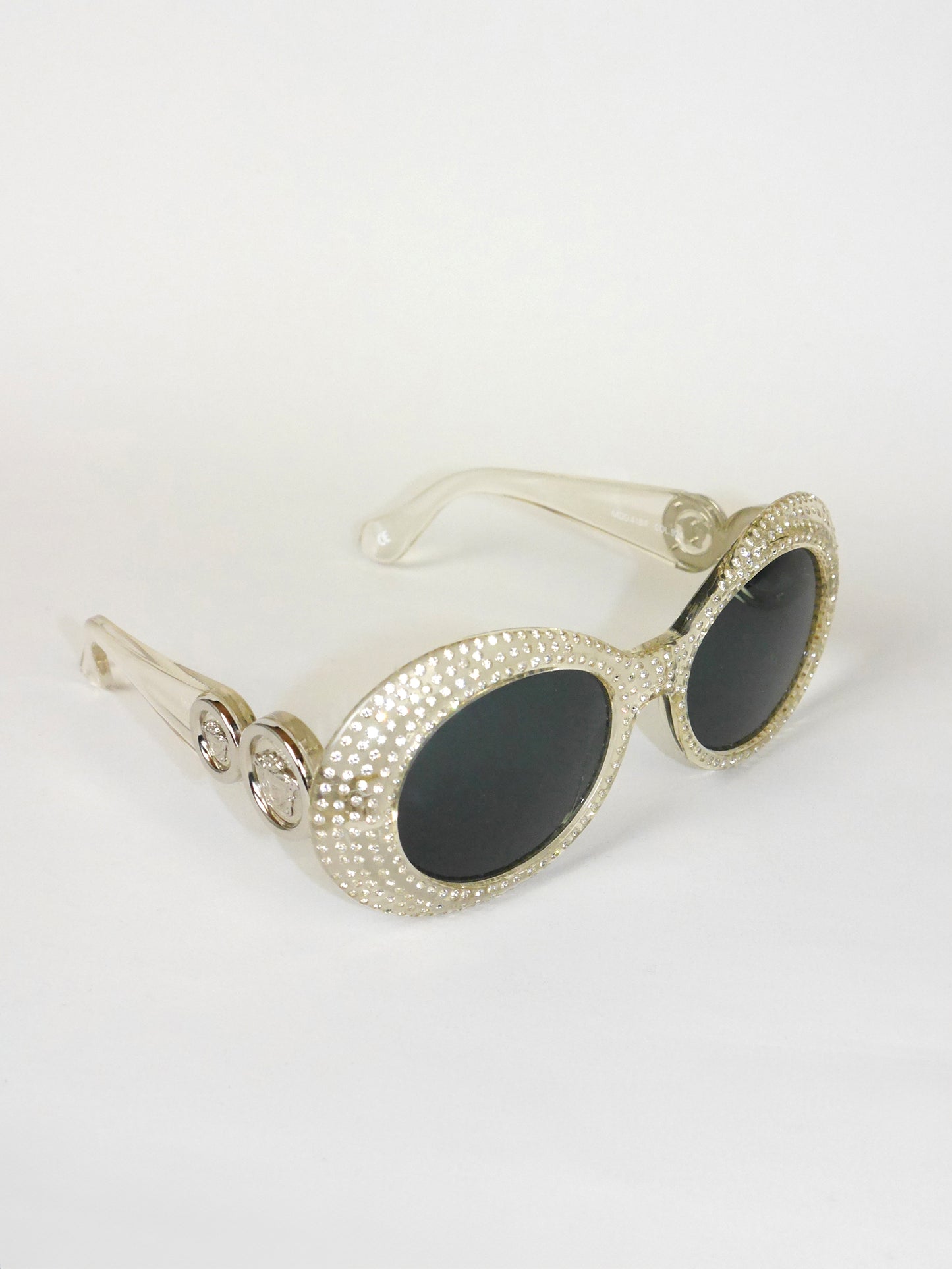 GIANNI VERSACE Fall 1996 Mod. 418F Col. 924 Vintage Medusa Sunglasses w/ Crystal Rhinestones