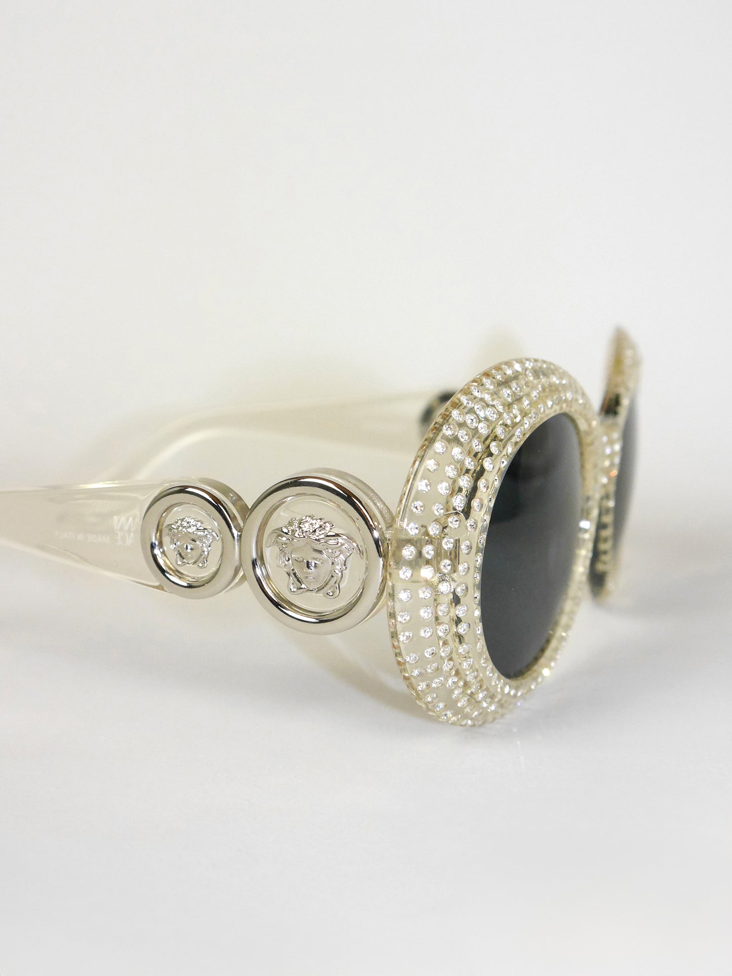GIANNI VERSACE Fall 1996 Mod. 418F Col. 924 Vintage Medusa Sunglasses w/ Crystal Rhinestones