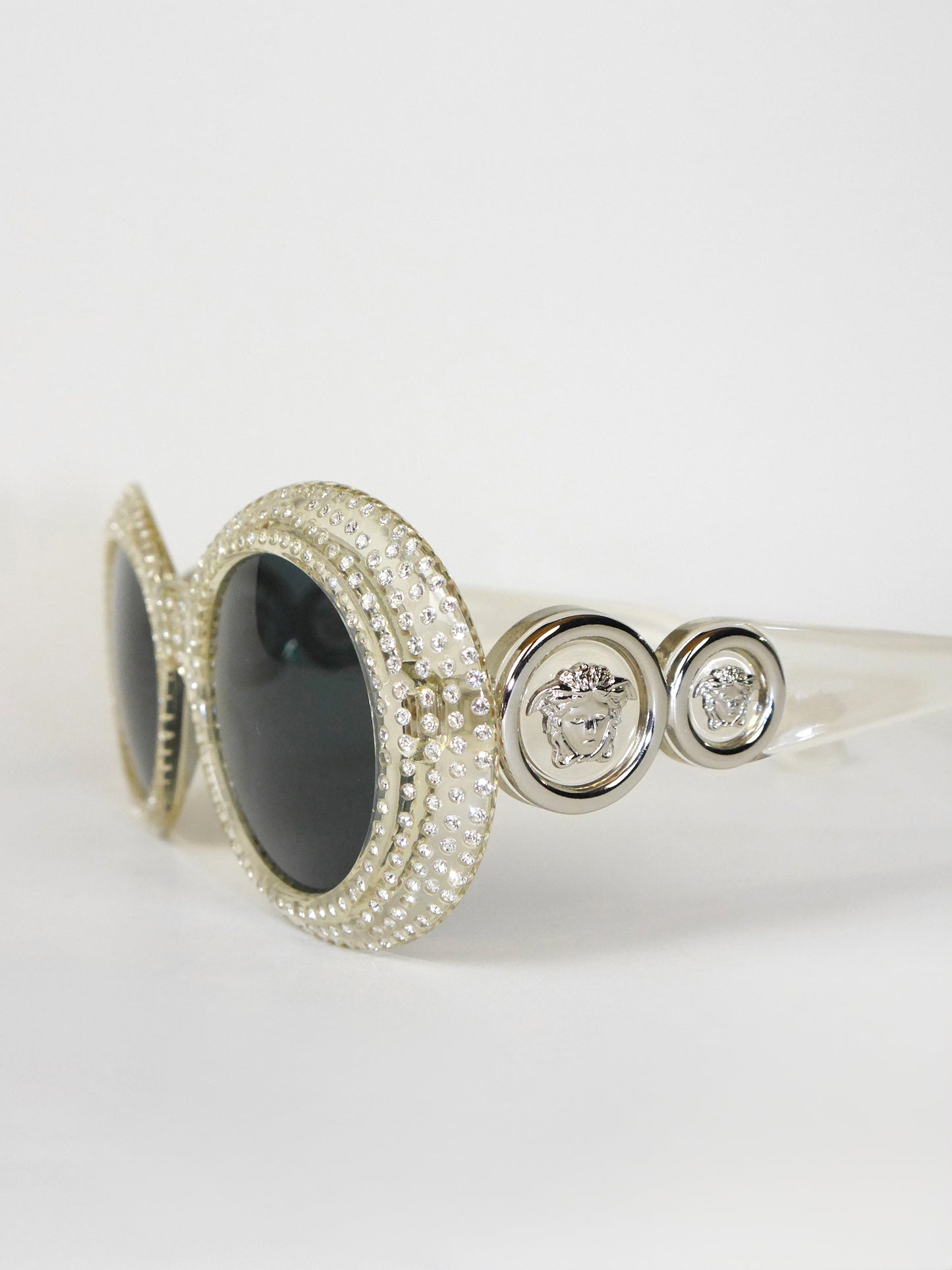 GIANNI VERSACE Fall 1996 Mod. 418F Col. 924 Vintage Medusa Sunglasses w/ Crystal Rhinestones