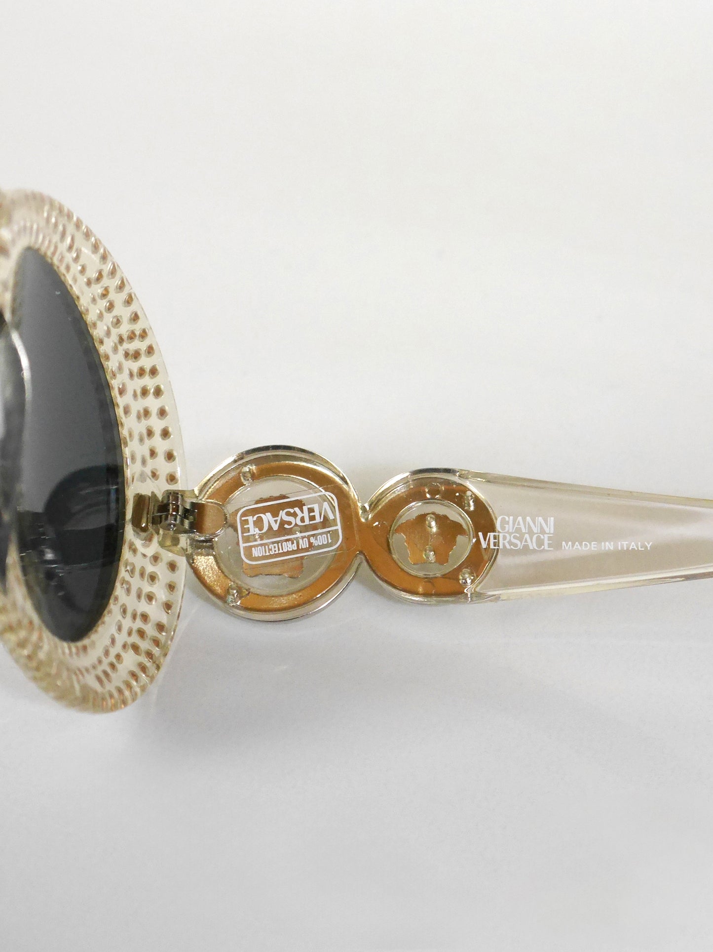 GIANNI VERSACE Fall 1996 Mod. 418F Col. 924 Vintage Medusa Sunglasses w/ Crystal Rhinestones
