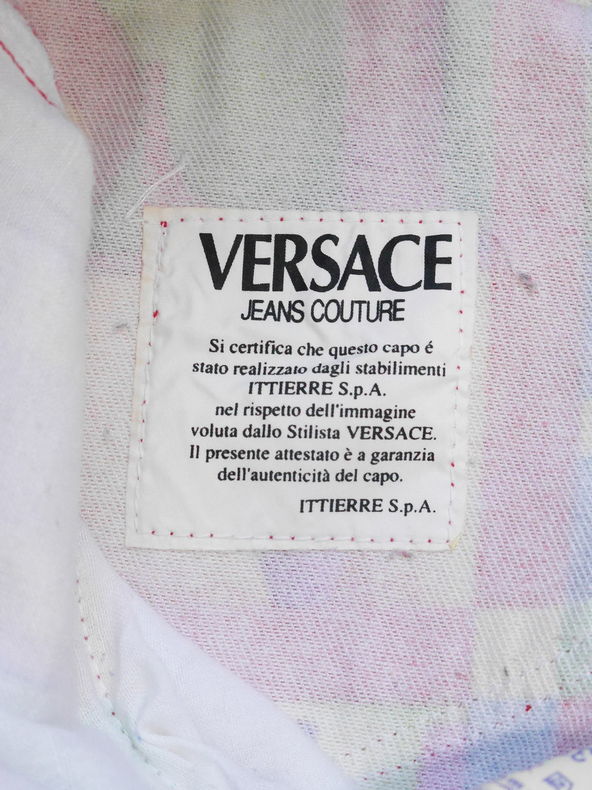 VERSACE Jeans Couture Spring 1995 Vintage Robert Indiana LOVE Print Denim Pants Size S