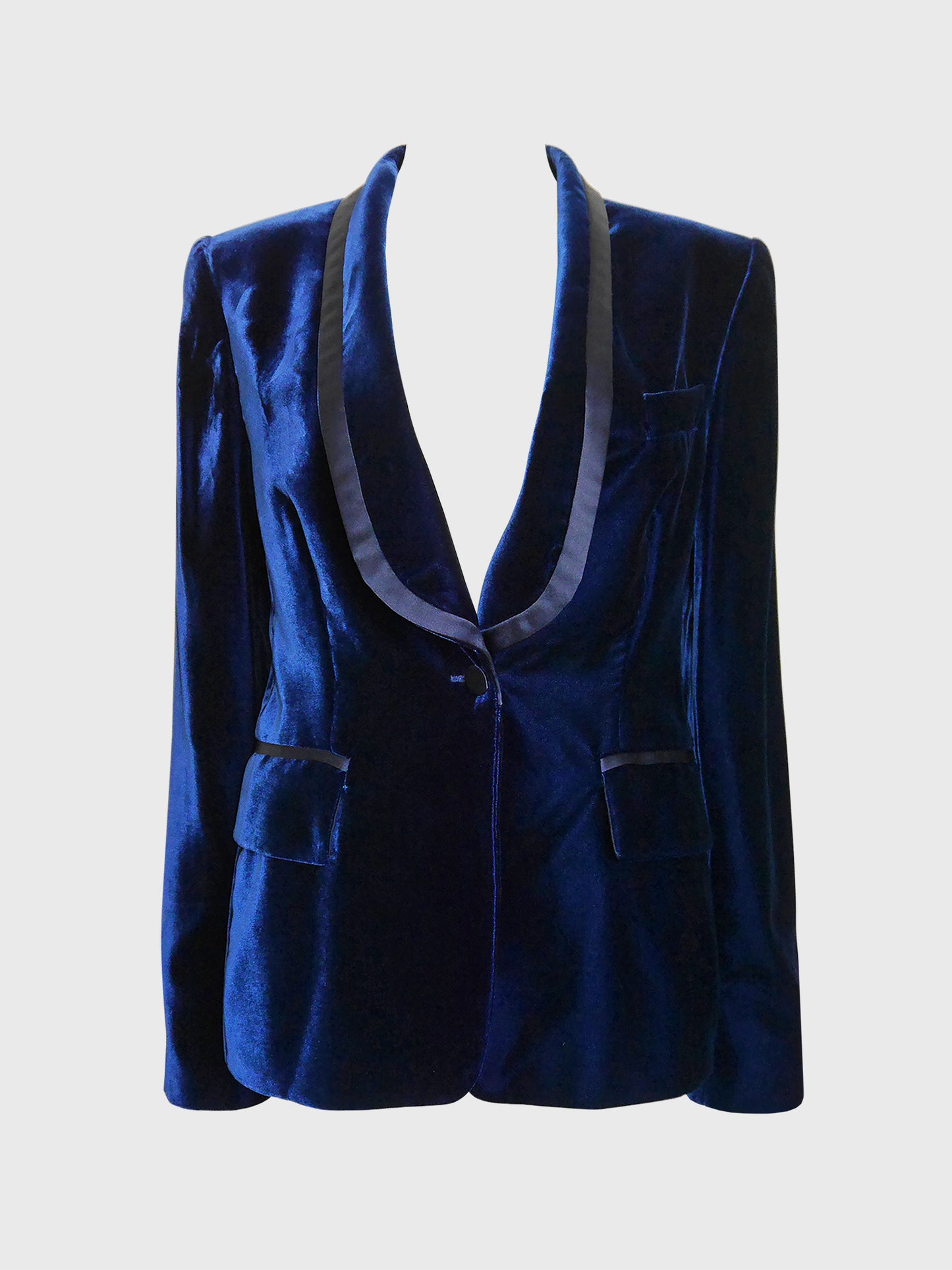 GUCCI by Tom Ford Fall 2004 Vintage Blue Velvet Tuxedo Smoking Jacket