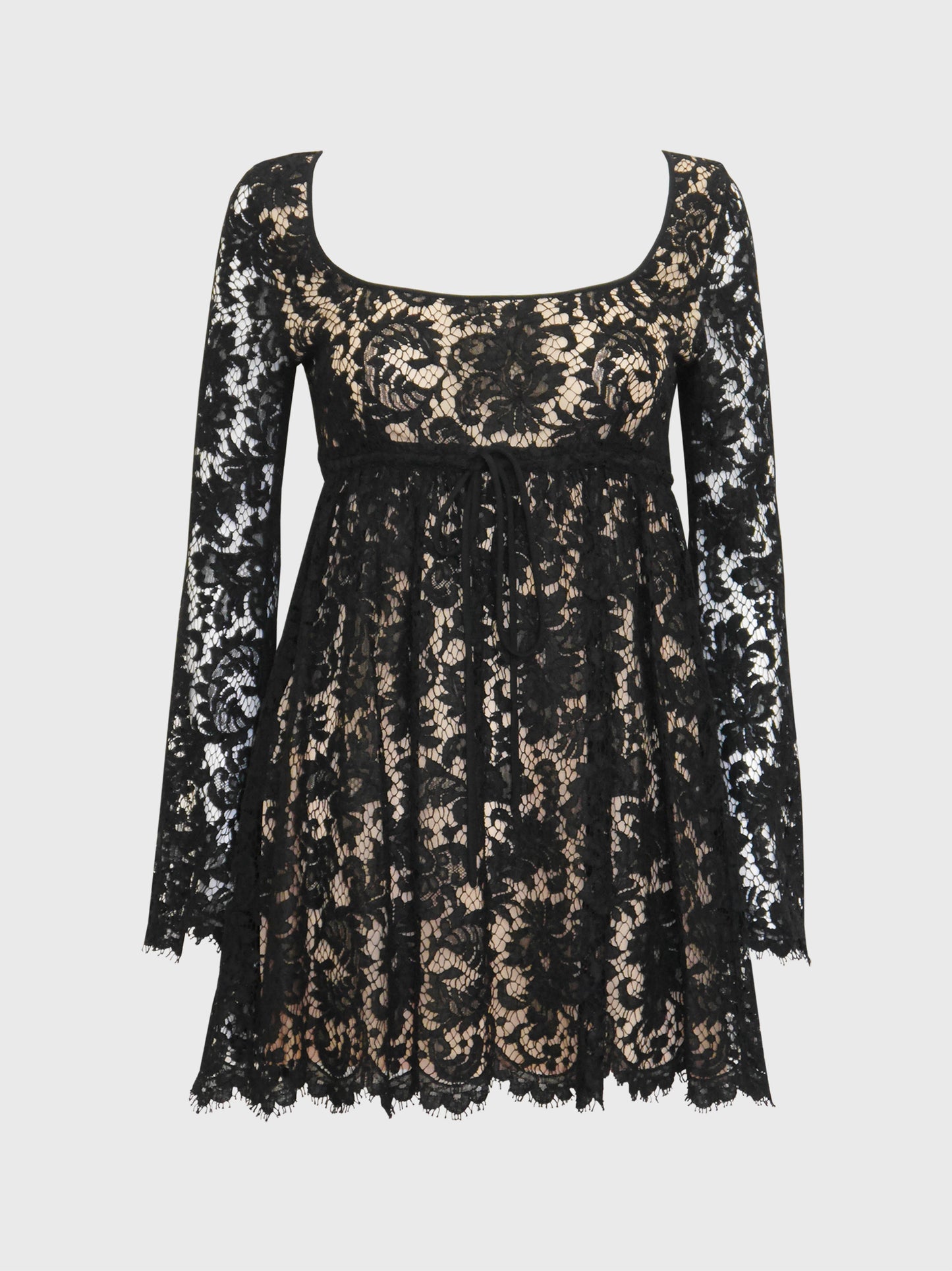 GUCCI by Tom Ford Spring 1996 Vintage Black Lace Babydoll Ultra Mini Dress