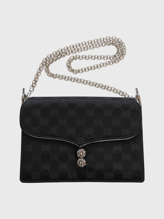 GUCCI c. 1970s Vintage Monogram Evening Shoulder Bag Clutch