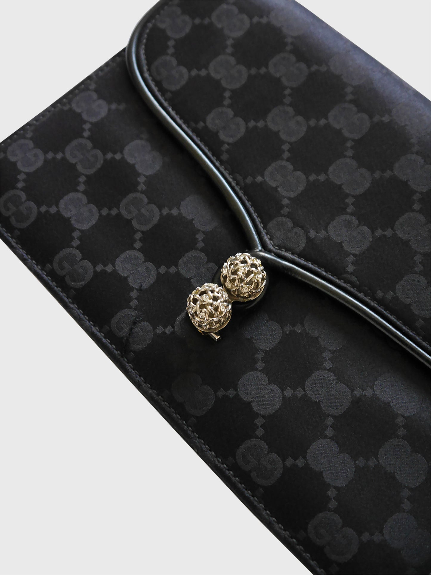 GUCCI c. 1970s Vintage Monogram Evening Shoulder Bag Clutch