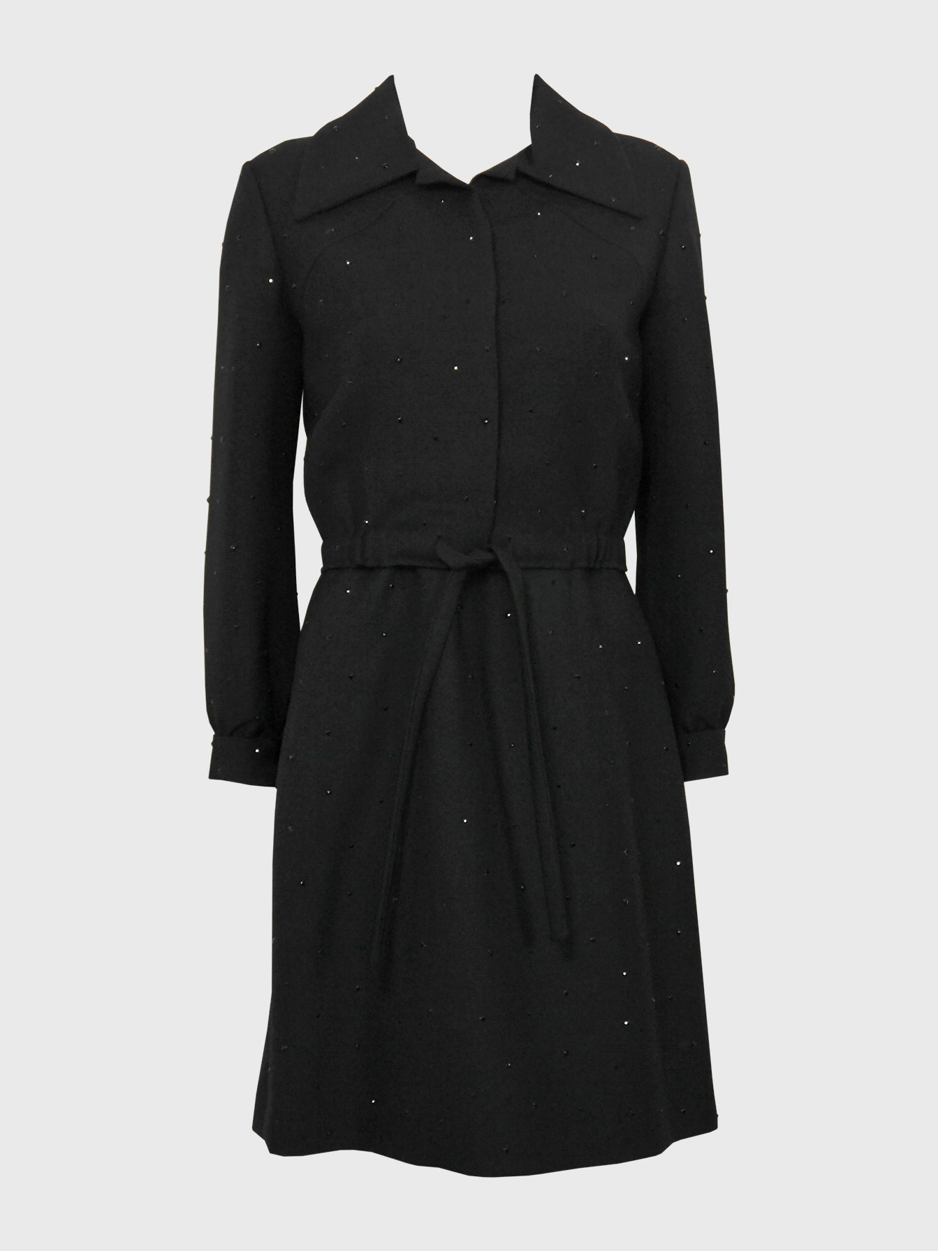 GUY LAROCHE 1960s Vintage Evening Cocktail Dress & Jacket w/ Rhinestones Size M