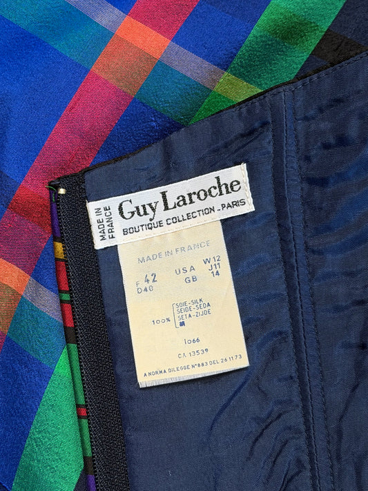 GUY LAROCHE 1980s 1990s Vintage 3 pc. Raw Silk Cocktail Evening Dress