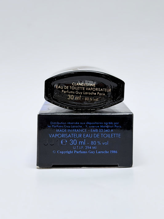 GUY LAROCHE Clandestine (1986) 30 ml Eau de Toilette Spray w/ Box 1980s Vintage Perfume Parfum Discontinued
