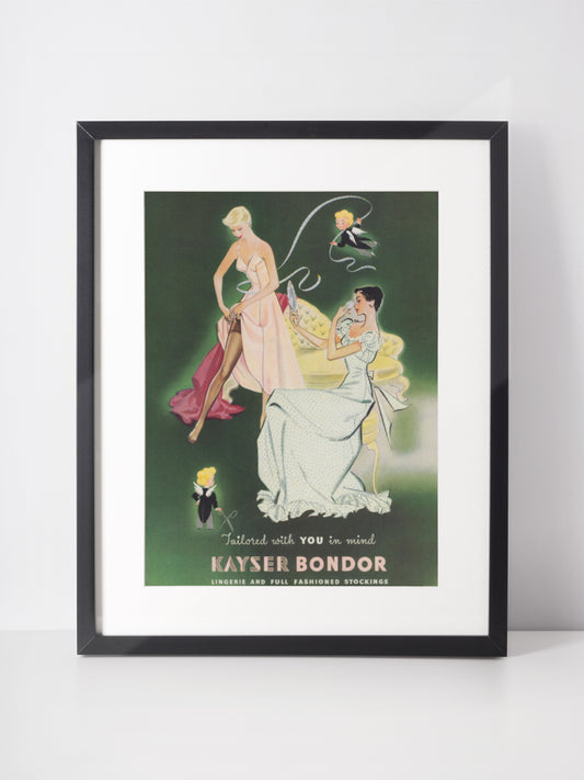 KAYSER BONDOR 1950 Lingerie Stockings Vintage Print Advertisement