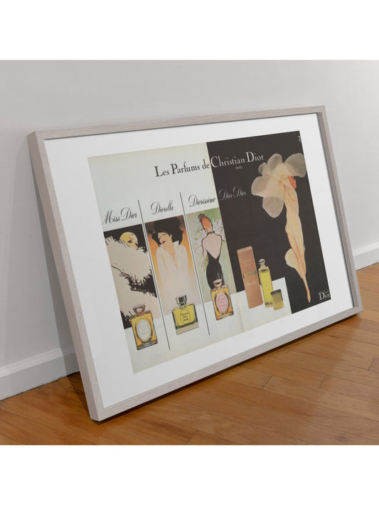 CHRISTIAN DIOR 1978 Vintage Fold-Out Advertisement Miss Dior Perfume René Gruau